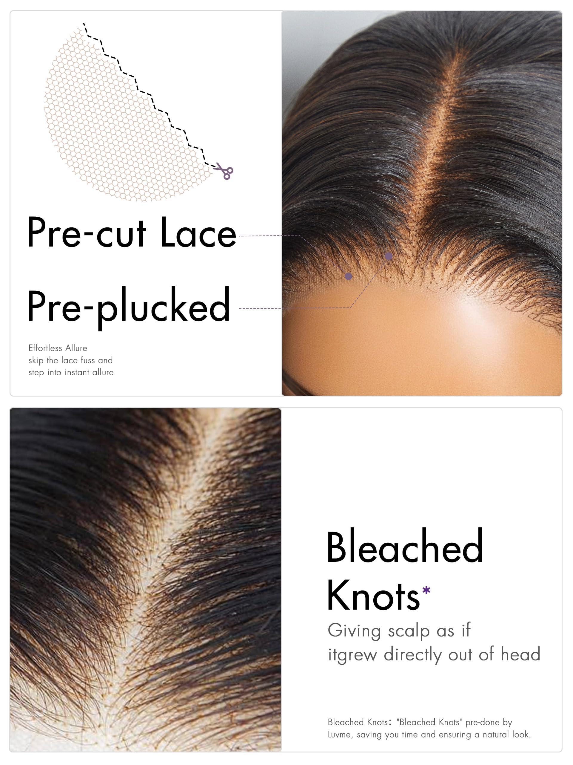 LUVME HAIR LUVME HAIR 22 Inch Yaki Straight Human Hair Wigs Pre Cut 5x5 Glueless HD Lace Closure Wig Pre Plucked Natural Black