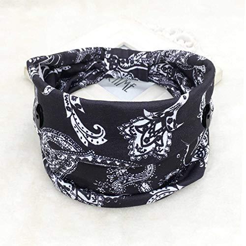 Bohend Bohend Boho Button Headband Wide Stretchy Daily Use Knotted Headwear Sport Athletic Yoga Gym Hair Accessories for Women and Girls(3pcs) (B)