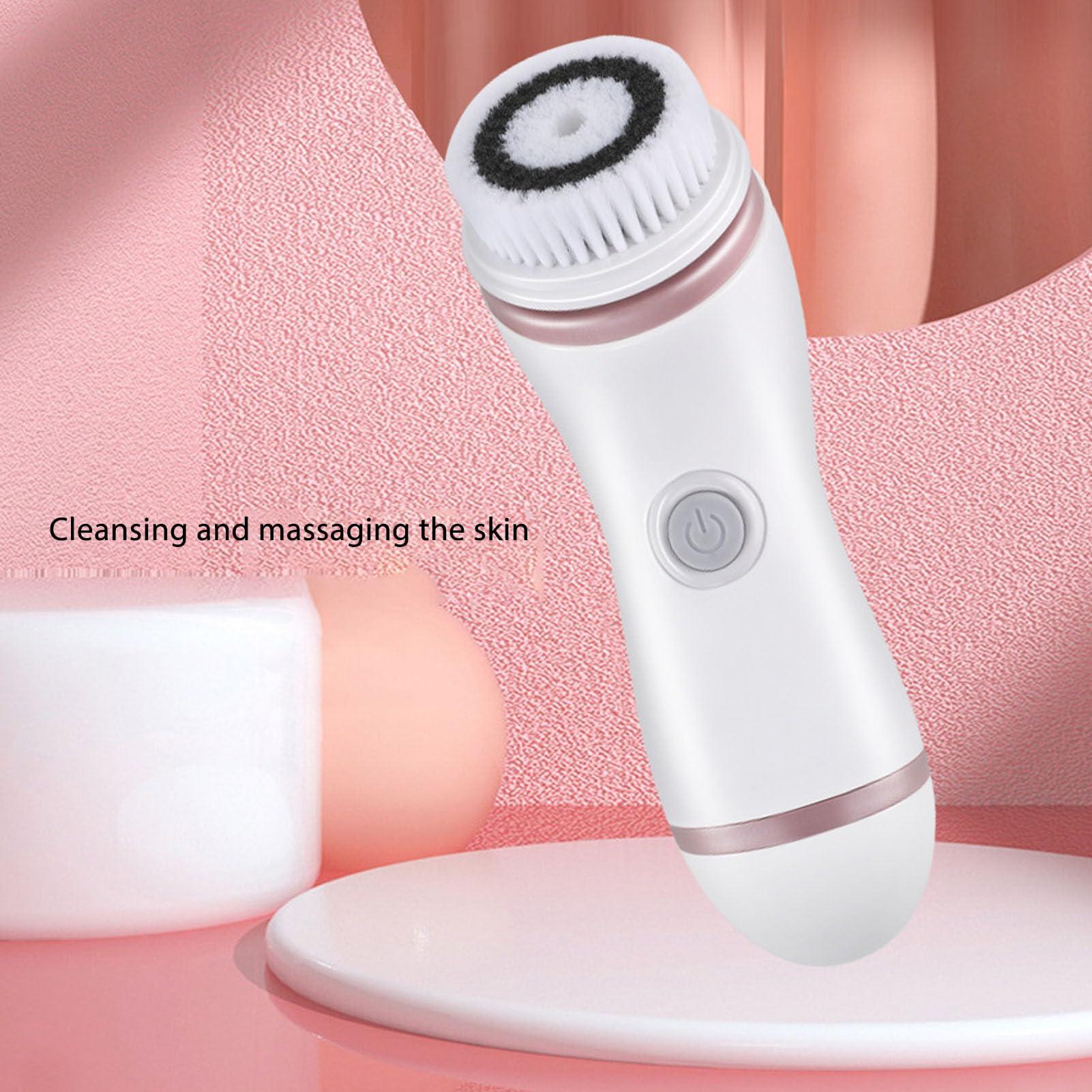 Dilwe Facial Cleansing Brush, Rechargeable Facial Exfoliator Face with 3 Brush Heads
