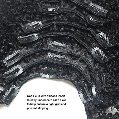 Luwigs Luwigs Afro Kinky Curly 4B 4C Clip in Hair Extensions for African American Women Real Brazilian Virgin Human Hair Clip Ins Natural Color 7pcs/set (20 Inch, Afro Kinky Curly)