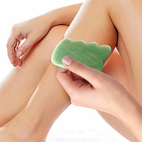 fengshuisale Feng Shui GuaSha Scraping Massage Tool,Kinglead Handmade Natural Stone Aventurine Board For SPA Acupuncture Therapy Trigger Point Treatment W3416