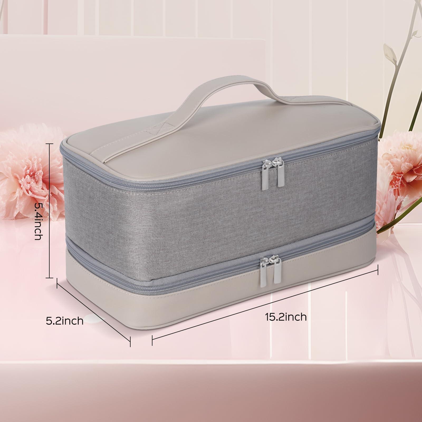 WINZEDGE WINZEDGE Travel Carrying Case for Shark Flexstyle Air Styling & Drying System,Double-Layer Hair Accessories Tools Storage Bag for Dyson Airwrap Styler Organizer,Gray