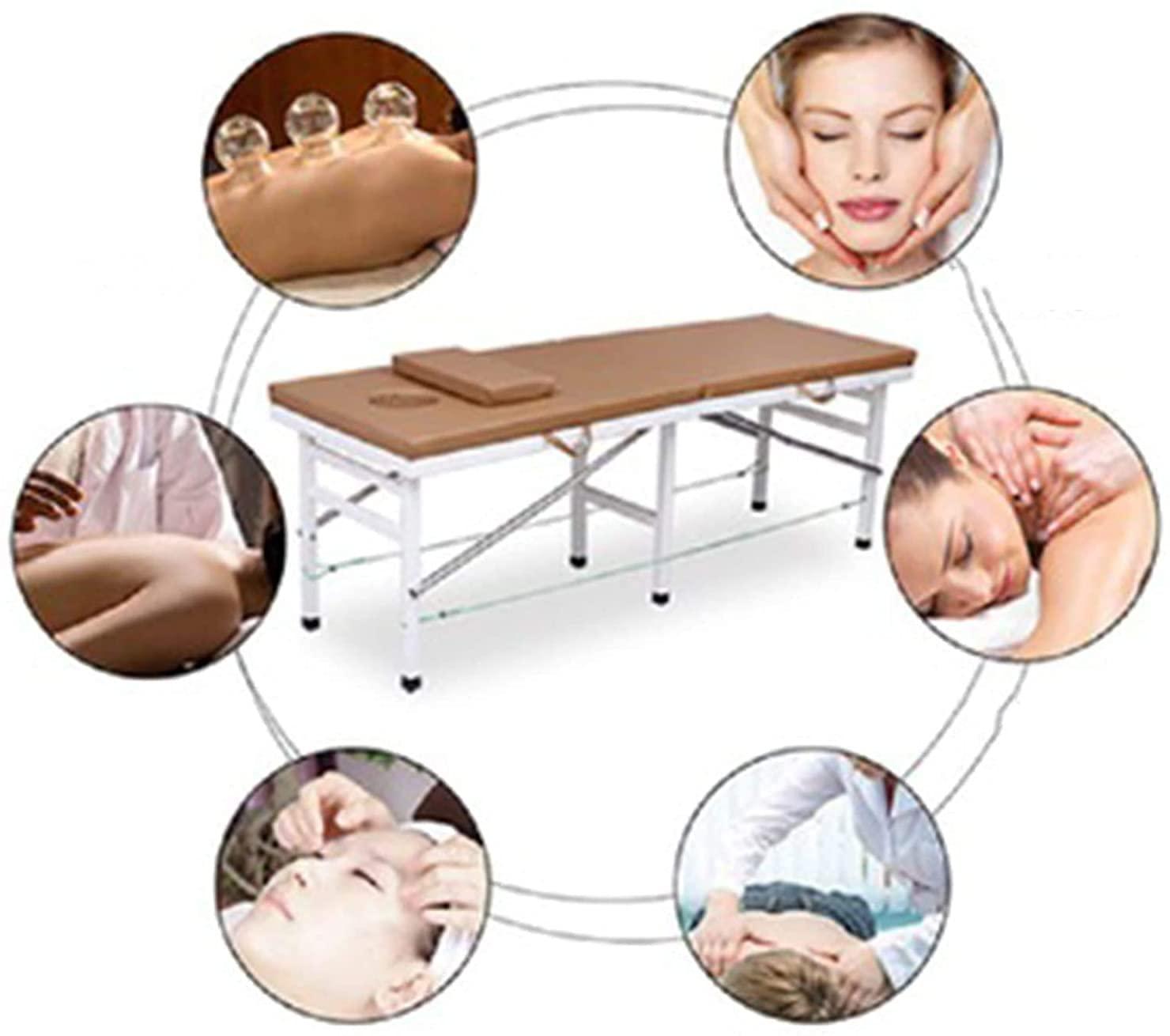 Dntum Home Beauty Bed Folding Portable Massage Table, Adjustable Physical Therapy Table, Lightweight Facial Spa Bed Tattoo Beauty Therapy Couch Bed for Facial Salon Spa Tattoo, Easy to Carry,Black ,Blue