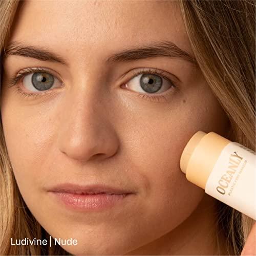ATTITUDE ATTITUDE Oceanly Plastic-Free Light Coverage Foundation Stick, Titanium Dioxide-Free,EWG Verified, Vegan & Cruelty-free Makeup, Nude, 16141, 0.42 Ounces