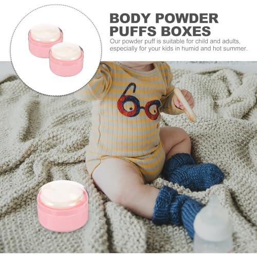 KOMBIUDA KOMBIUDA 2Pcs Loose Powder Puff Containers with Puffs Dusting Powder Boxes for Body Powder Travel-Friendly Cosmetic Puff for Home -go Use