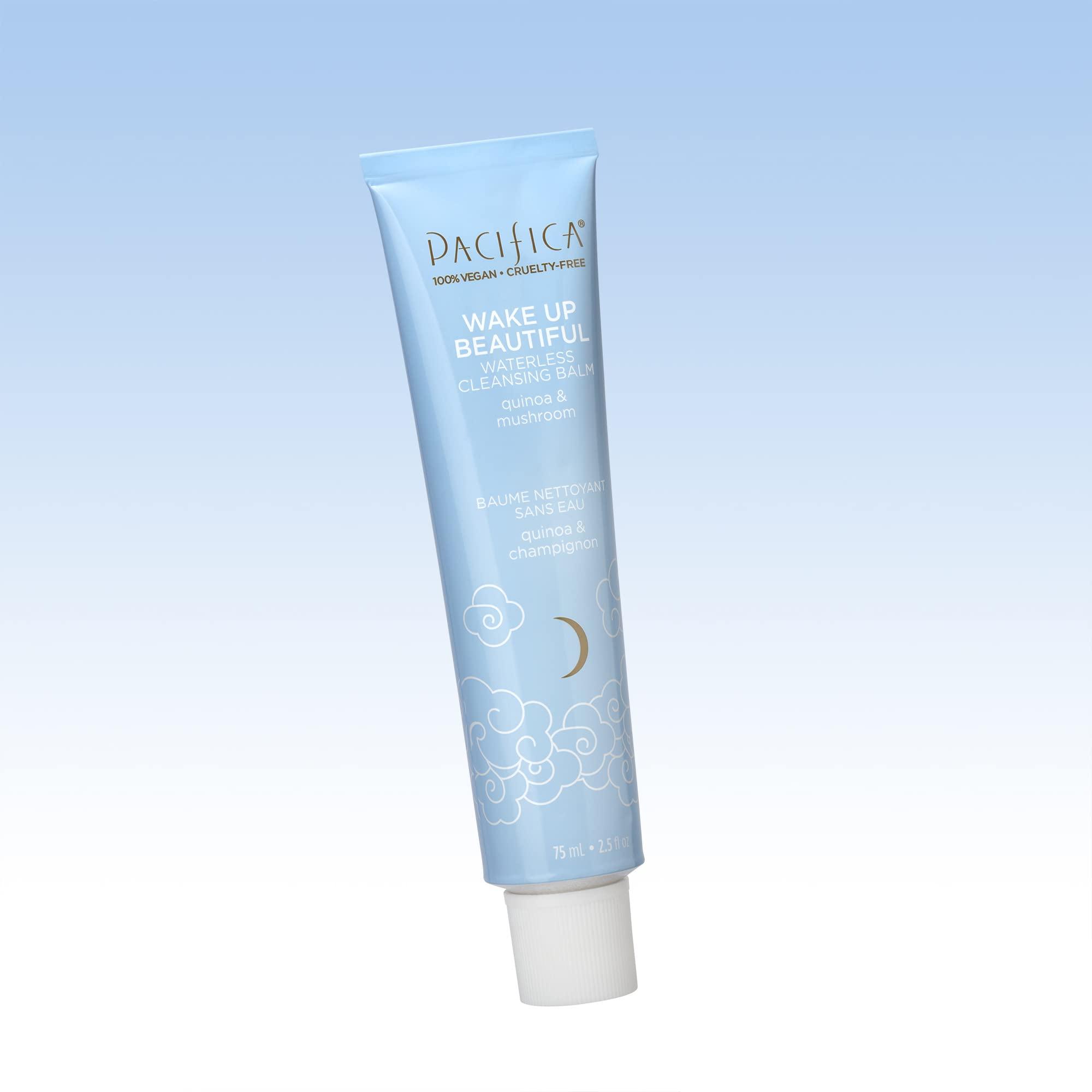 Pacifica Pacifica Wake Up Beautiful Cleansing Balm & Makeup Remover - 2-in-1 Waterless Face Cleanser for Dry & Sensitive Skin, Hydrating No-Rinse Balm Dissolves Stubborn Makeup, 2.5oz