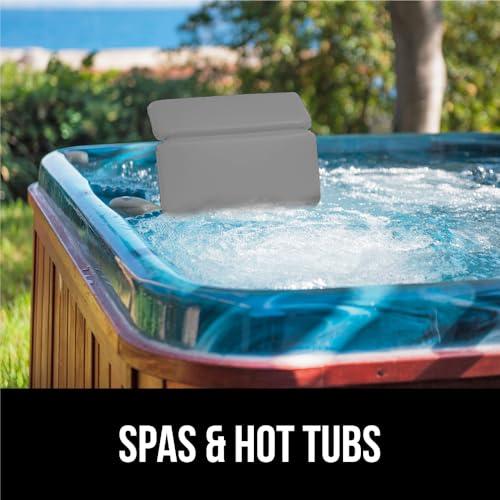 Gorilla Grip GORILLA GRIP Bath Pillow for Tub, Improved Suction Cups, Luxury Bathtub Pillows, Headrest for Neck and Back Support, Relaxing Home Spa, Hot Tubs and Bathroom Essentials, Gifts for Women, 2 Panel Gray