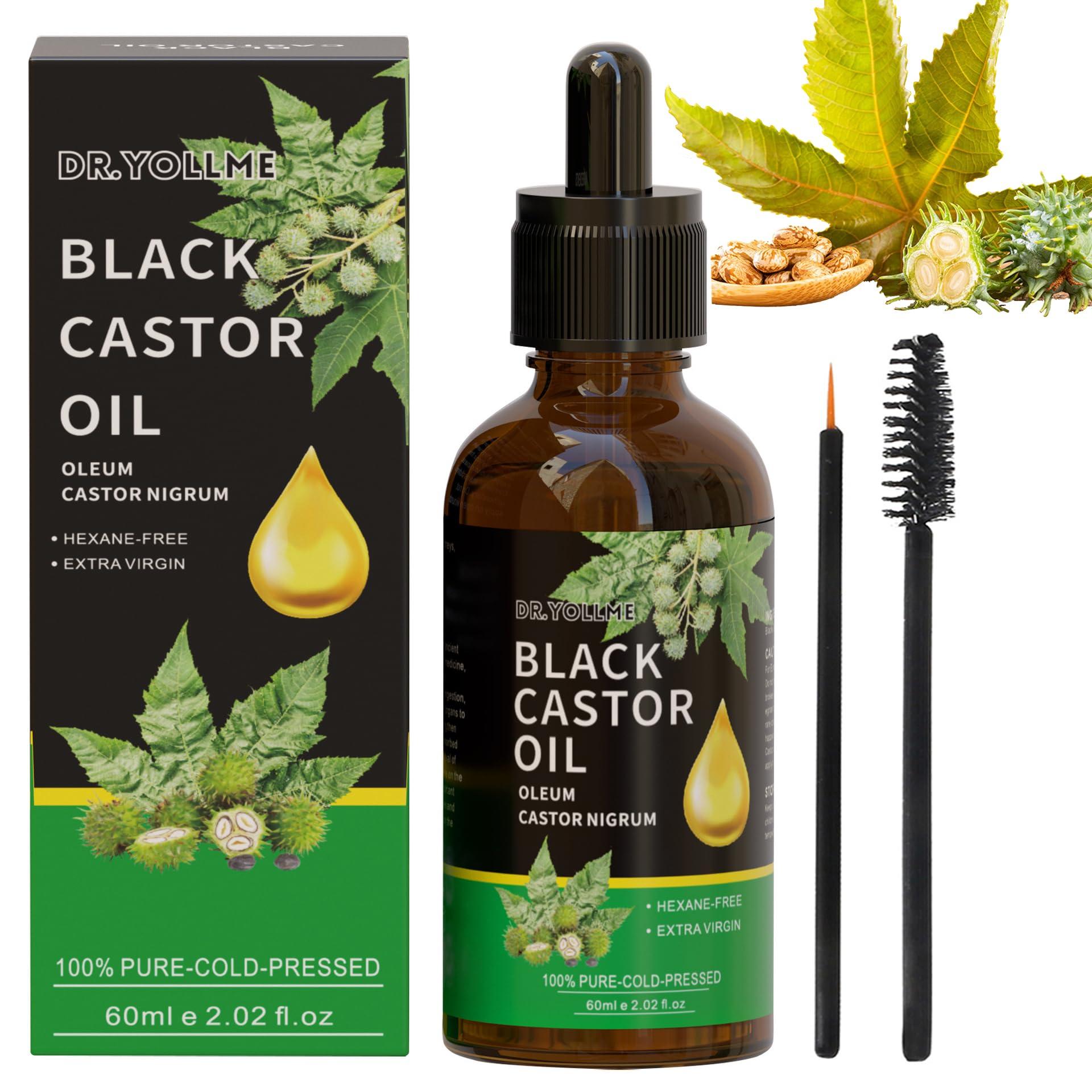 Generic Black Castor Oil, 100% Pure Cold Pressed, Hair growth, Full Eyelashes & Eyebrows, Moisturize skin, Rich in Vitamins and Fatty Acids Oil, 2Fl Oz, 60ml