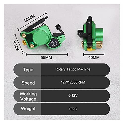 L-SHISM Tattoo Machine Kit Professional Rotary Tattoo Machine 4MM Stroke Custom Motor Powerful Machine Soft Hard Hit Adjuster Tattoo Gun Beginners and Tattoo Artists (Color : Green)