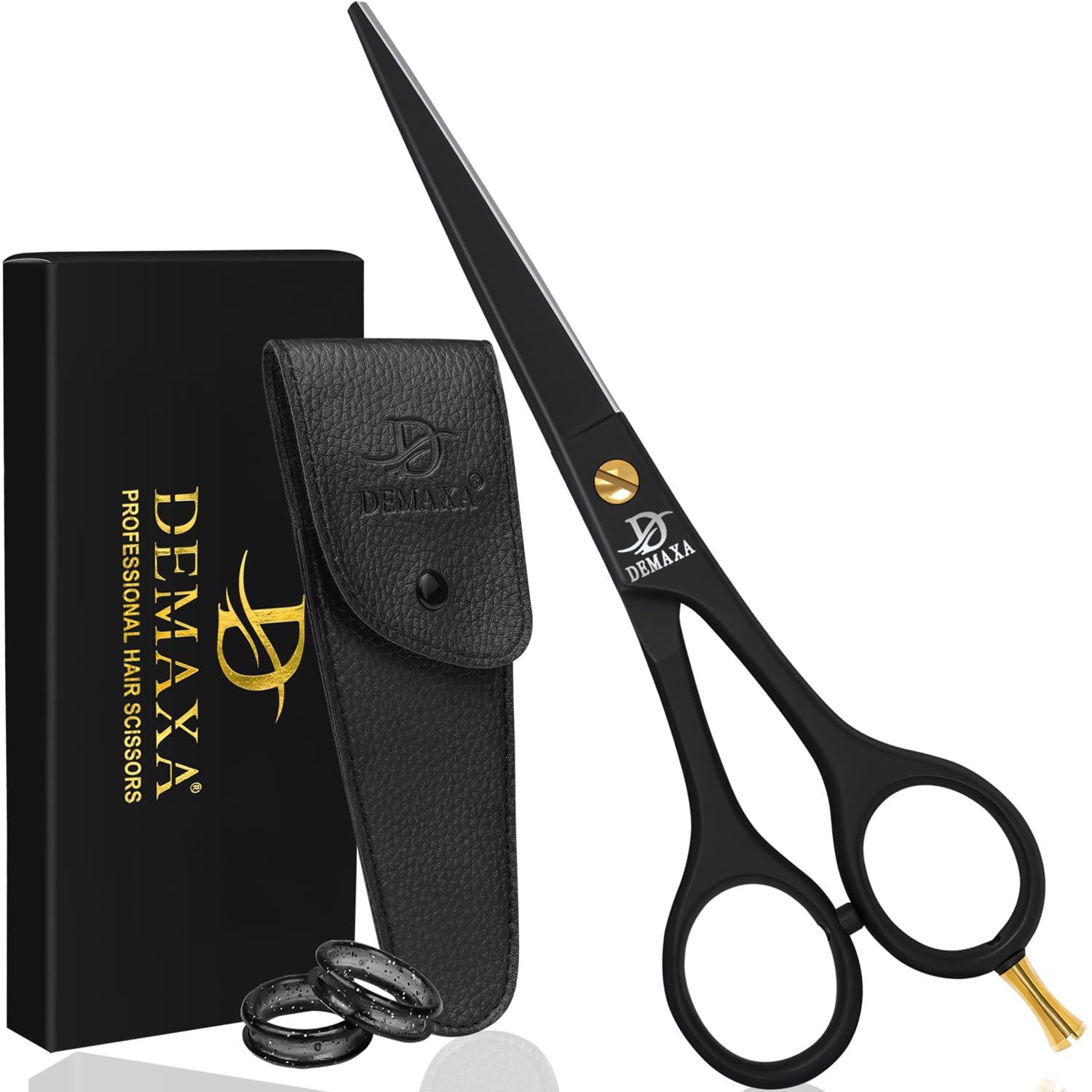 DEMAXA DEMAXA Professional Hair Scissors 6.5 Inch - Premium High Carbon Stainless Steel Barber Salon Hair Shears for Haircut Scissors - Ergonomic Design Super-Sharp Hair cutting Scissors Blades