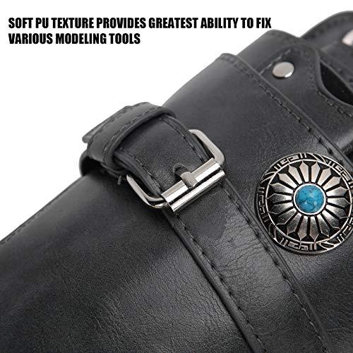 Mavis Laven Hairdresser Scissor Pouch Holster with Belt, Hair Scissors Shear Bag PU Professional Hairdressing Toolbag Pouch Barber Cases Waist Belt Bag