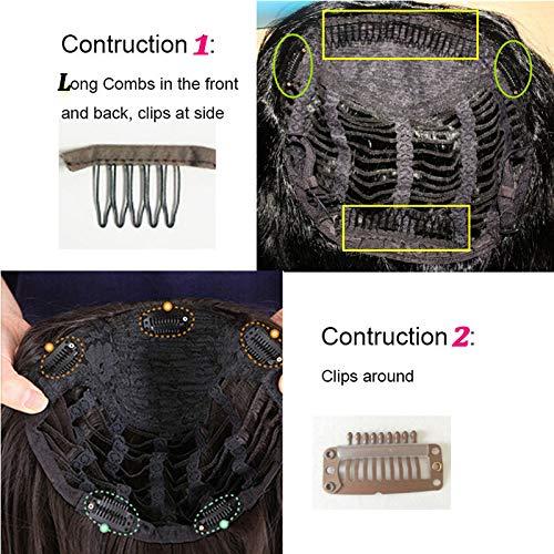 RJ HAIR 14-30 Inch Half Wig With Clip in Hair Extensions Brazilian Remy Straight Hair 180 Full Density 3/4 Half Wig Human Hair Black Brown Color (28inch 130% Density, 1#(Jet Black))