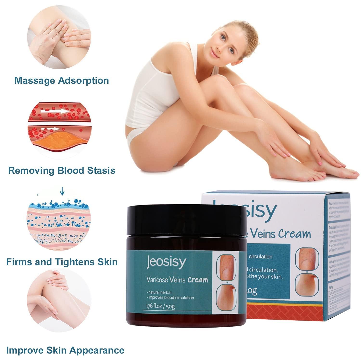 jeosisy jeosisy Varicose Vein Cream for Legs - Varicose Veins Cream, Varicose & Spider Veins Soothing Leg Cream for Women Men