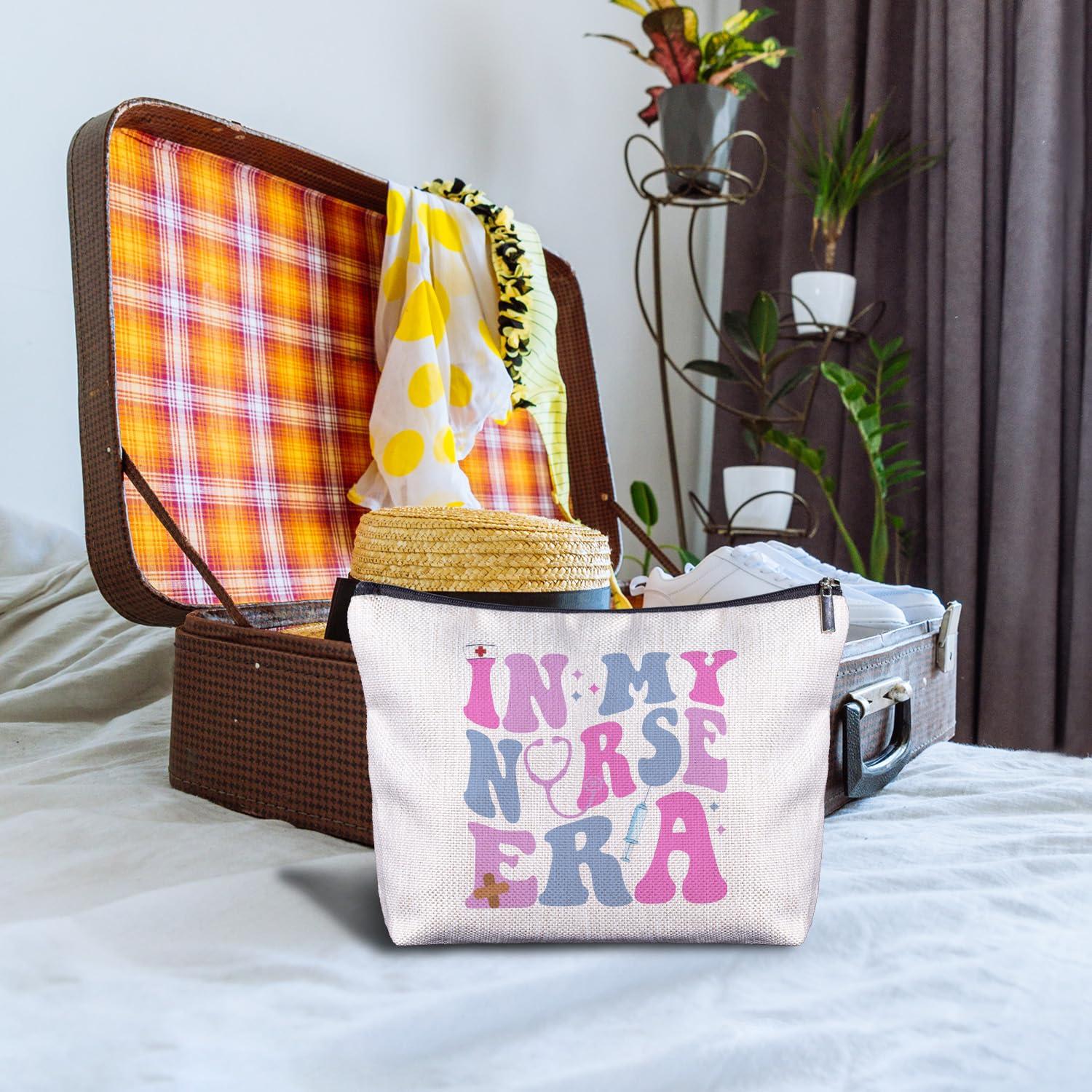 Zomhix Zomhix Nurse Appreciation Gifts Makeup Bag, Registered Nurse RN Gifts, Nurse Graduation Gifts, Gifts for Nurses, Nurse Practitioner Gifts, Groovy In My Nurse Era Cosmetic Bag Toiletry Bag