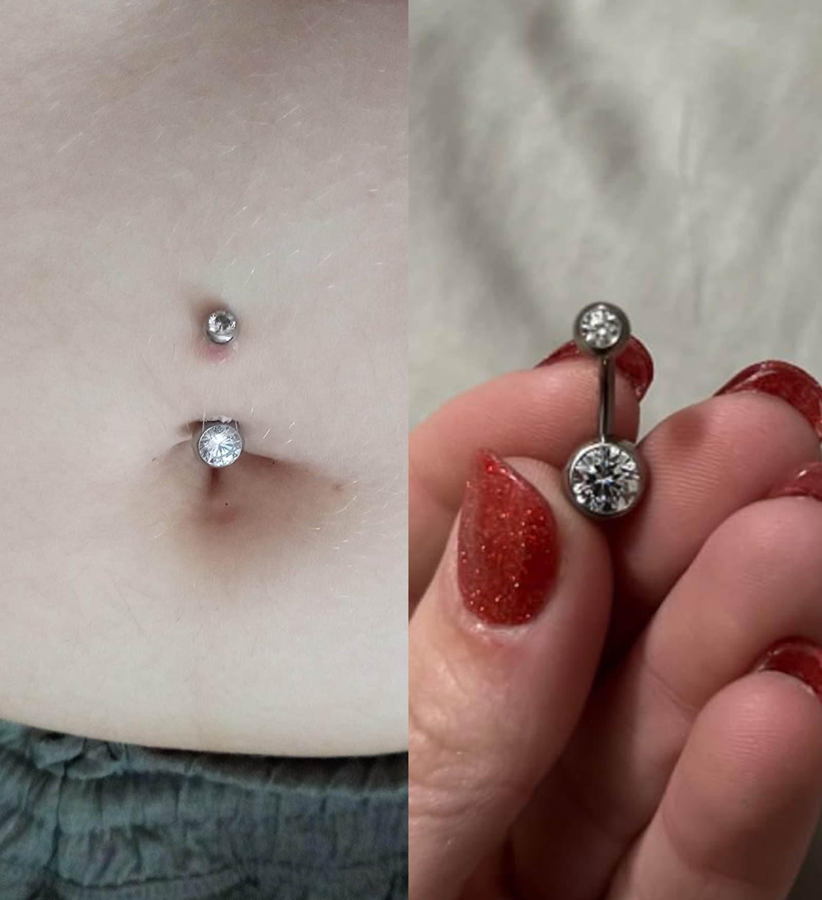 QWALIT QWALIT Belly Button Piercing Kit Belly Piercing Kit Belly Button Piercing Needle Navel Piercing Kit Belly Button Ring Piercing Kit Silver Gold Belly Piercing kit 14 gauge piercing needle