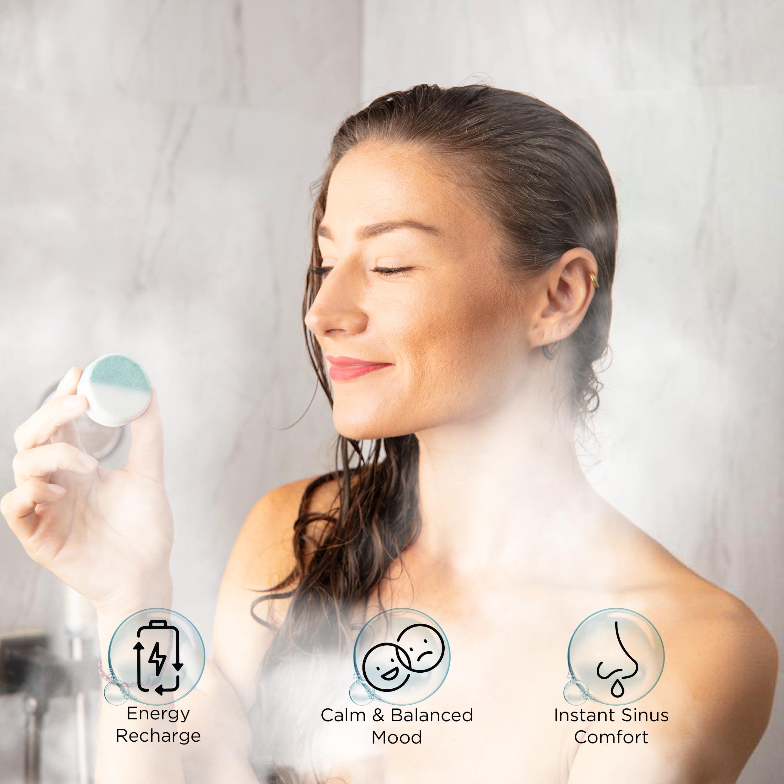 EvolutionUSA EvolutionUSA Inspire Breathe Shower Steamers Aromatherapy, 15 Mint & Eucalyptus Shower Steamers for Women, Vapor Shower Tablets