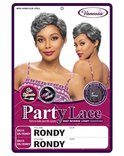 VANESSA VANESSA Party Lace 6 inch Deep Reverse J-part Short Length Wavy Style Heat Wave Synthetic Fashion Wig - DRJ RONDY (BT4007)