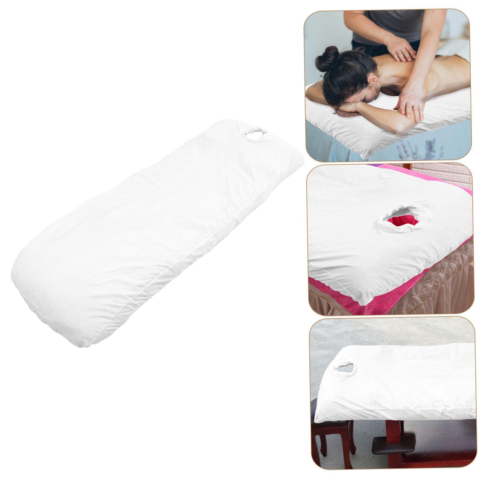 Outanaya Outanaya Massage Bed Cover Face Hole 70x190cm White Breathable Sturdy for Salon Home