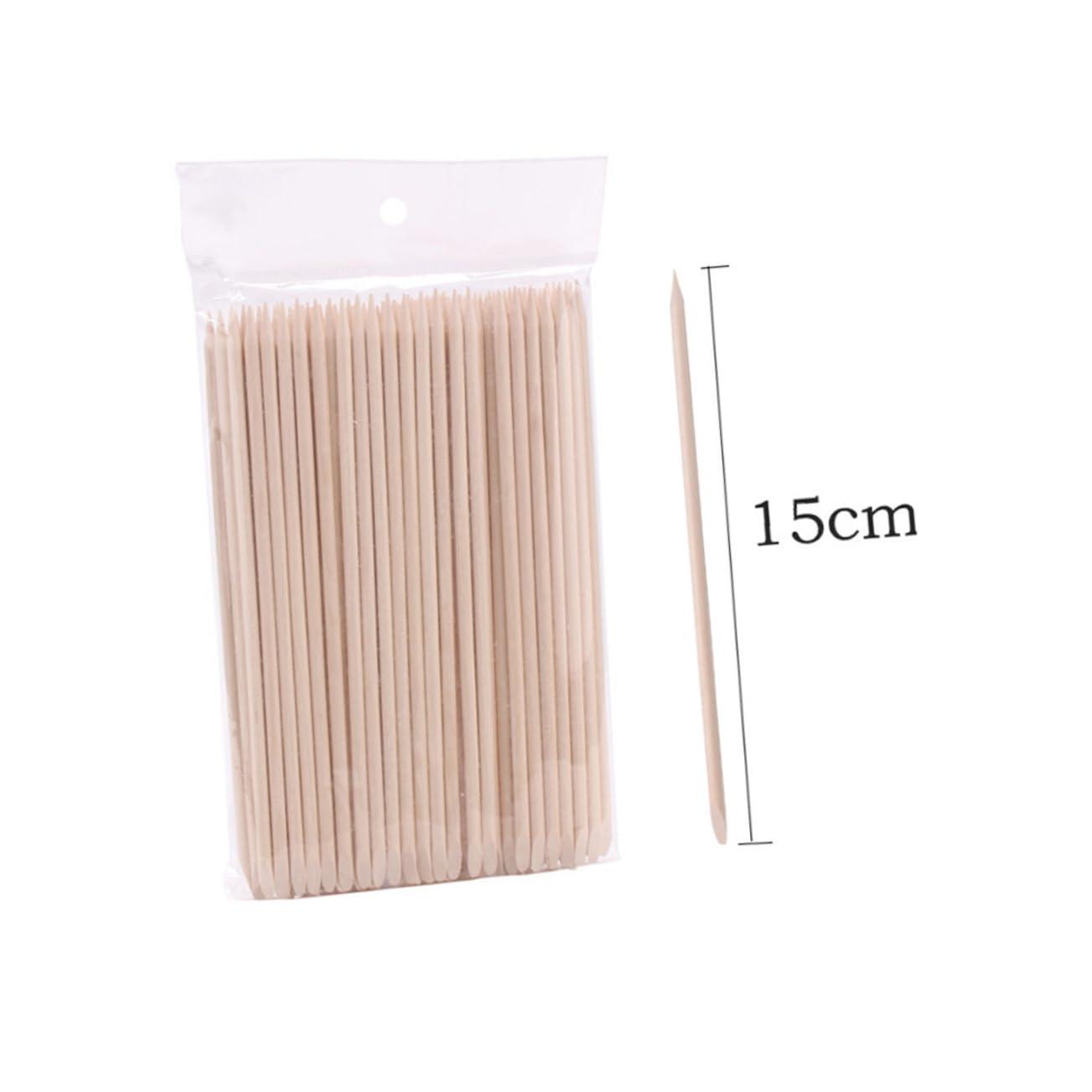 Healeved Healeved Nail Tools for Nail Art Wooden Sticks Cuticle Pusher 200pcs Manicure Pushers Nail Wooden Stick