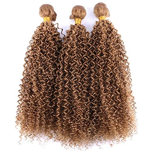 Qinhange Kinky Curly Hair Weave Bundles 100 Gram/Piece High Temperature Synthetic Hair Extensions For Africa Women #1B 20 Inch 3 pcs