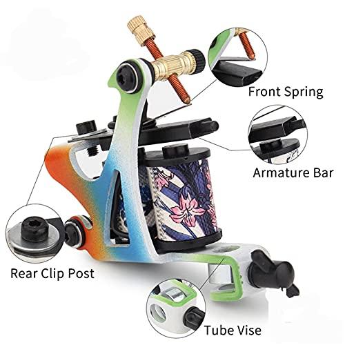 SMax Starter Tattoo Kit 8 Wrap Coil Tattoo Gun Machines Grips Needles Tips Power Supply Tatu Tattoo Supplies,C