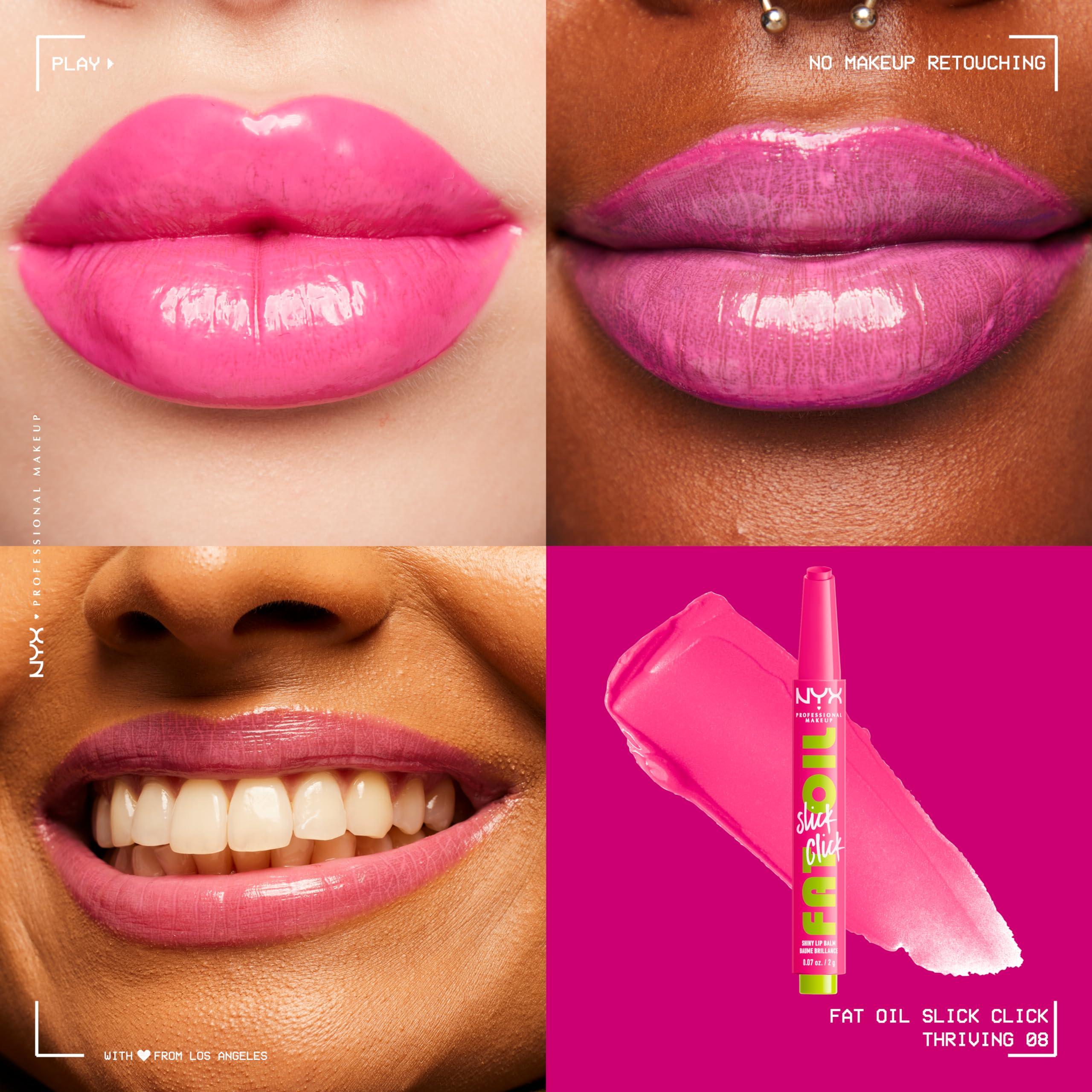 NYX PROFESSIONAL MAKEUP NYX PROFESSIONAL MAKEUP Fat Oil Slick Click, Lightweight, Buildable, Pigmented Vegan Lip Balm - Thriving