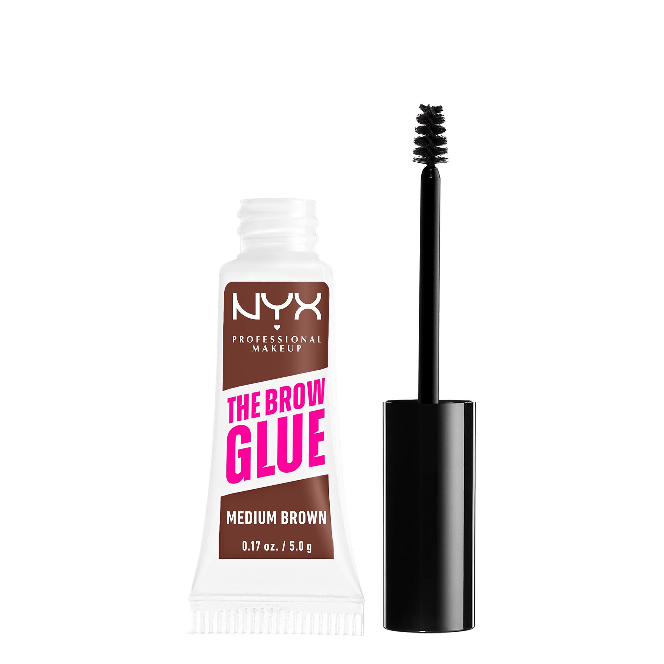NYX PROFESSIONAL MAKEUP NYX PROFESSIONAL MAKEUP The Brow Glue, Extreme Hold Tinted Eyebrow Gel - Medium Brown