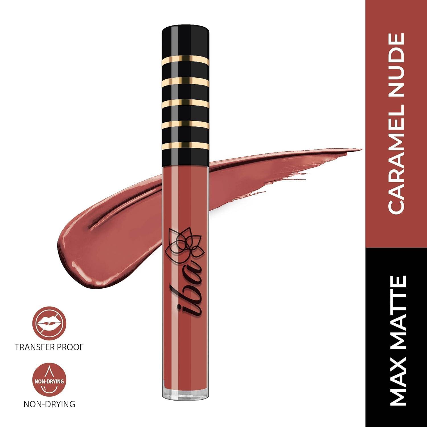 KM Matte Liquid Lipstick | Infused with Vitamin E & Almond Oil | Transfer Proof & Long Lasting | Waterproof & Smudge Proof | Velvet Matte Finish | Lightweight & Comfortable (Caramel Nude, 2.6ml)