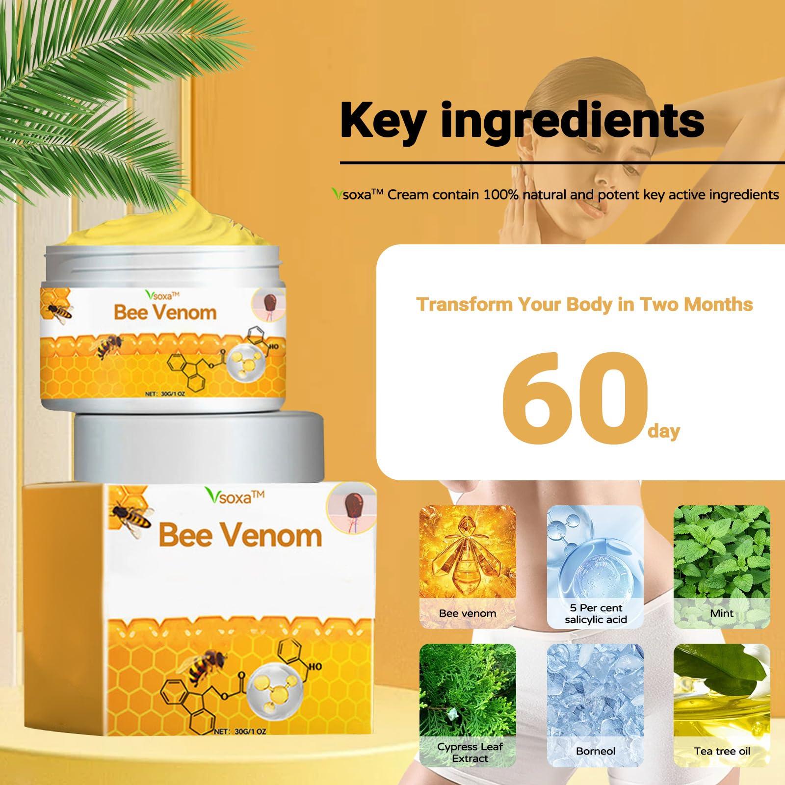 Zoencgz Bee Venom Removal Cream, New Bee Venom Treatment Cream, Professional Bee Venom Repair Cream for All Parts of The Body (4 Pack)