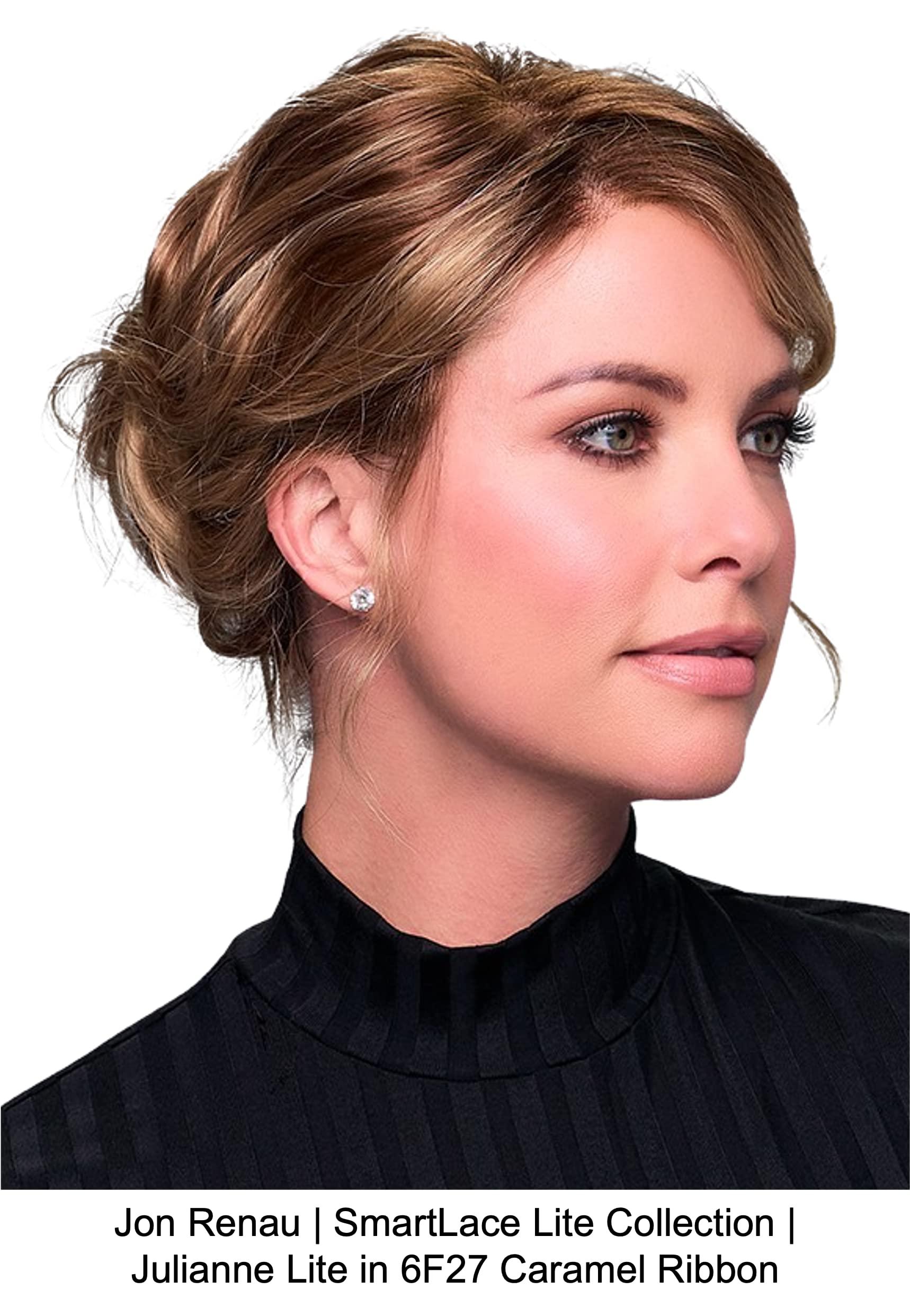 Belle of Hope Mara Ray JULIANNE LITE Lace Front Mono Top Synthetic Wig by Jon Renau, 6PC Bundle: Wig, 4oz Mara Ray Enriched Shampoo & Conditioner, Wide Tooth Comb, Plastic Wig Stand, and 19 Page Belle of Hope Guide (FS17/101S18)