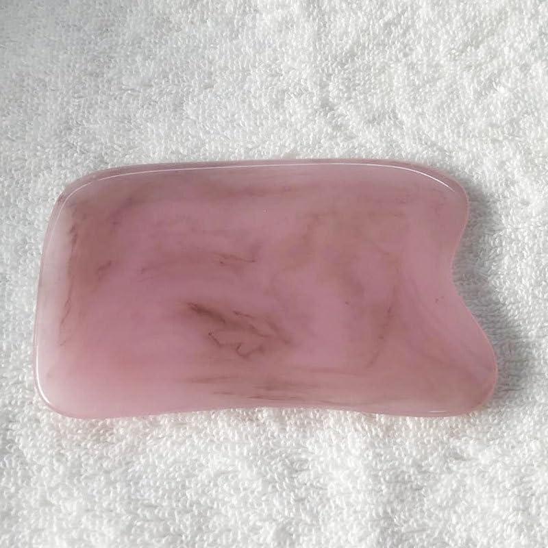 COWRC Gua Sha Facial Tools, Square Guasha Massage Tool for Double Chin & Jawline, Large Gua Sha Board Self-Skin Care Face Tool (Pink)