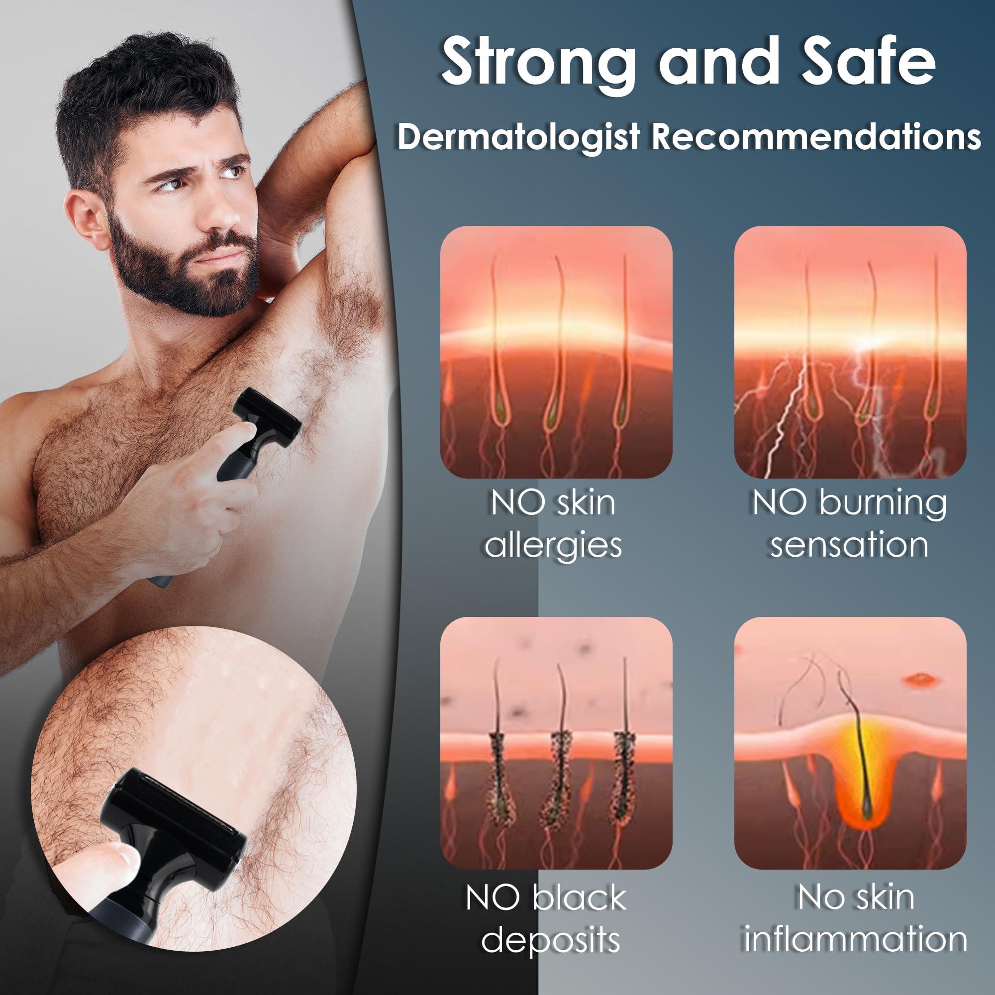 ULAIDO ULAIDO Body Hair Trimmer for Men, Electric Groin Pubic Hair Trimmer, Body Hair Groomers, Waterproof Wet/Dry Ball Trimmer for Full Body and Privates with Replacement Body Groomer Foil Heads (2200-R)