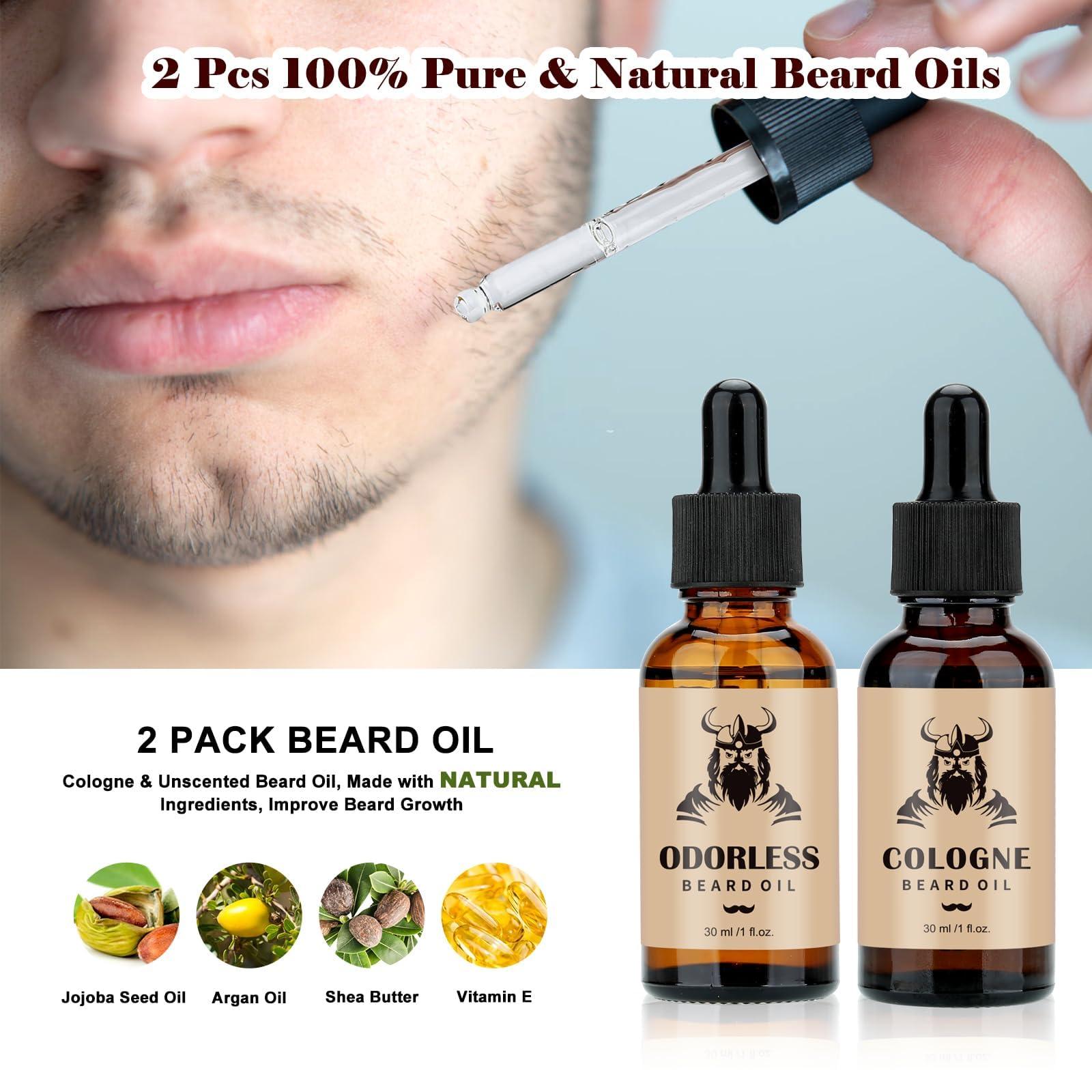 EXREIZST Beard Care Kit Gifts for Men, 9 Pcs Beard Grooming Kit, Beard Club Kit is a Unique Men\'s Gifts for Men Dad Husband Boyfriend, Father\'s Day Anniversary Birthday Christmas Gifts Ideas for Dad Him Boss