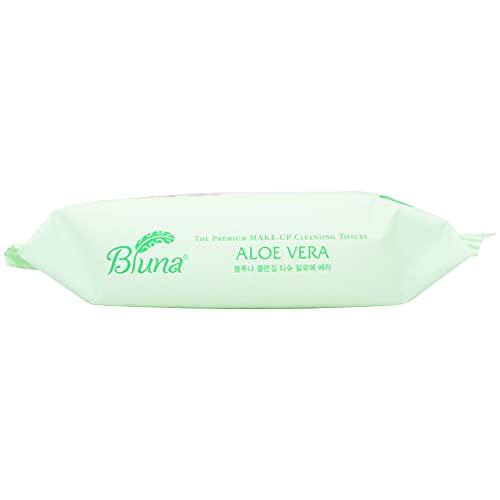 bluna Bluna Facial Make-Up Cleansing Tissue for All Skin Types, Aloe Vera, 30ct per pack (2 PACK)