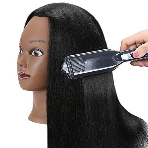 SOPHIRE SOPHIRE 16" 100% Real Hair Mannequin Head with stand, Hairdresser Cosmetology Mannequin Manikin Training Practice Doll Head for Braiding Hairstyling - Black