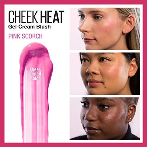 Maybelline New York Maybelline Cheek Heat Gel-Cream Blush Makeup, Lightweight, Breathable Feel, Sheer Flush Of Color, Natural-Looking, Dewy Finish, Oil-Free, Pink Scorch, 1 Count