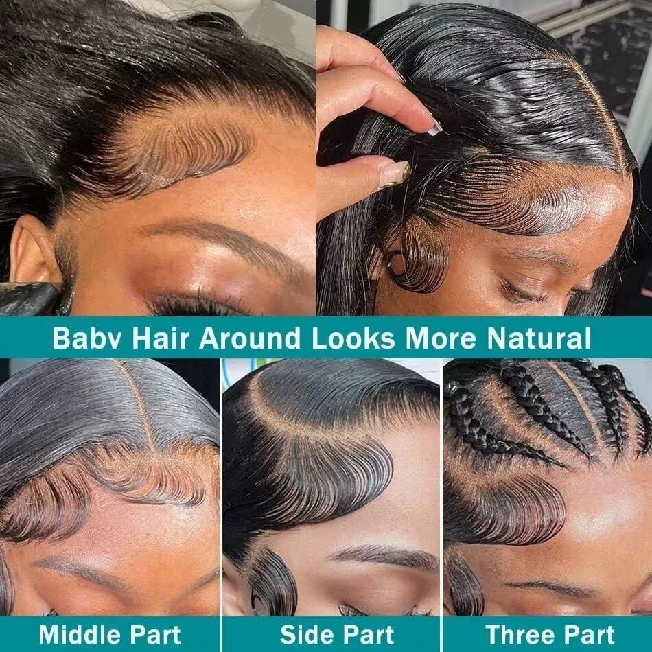 oulaer 200% Density Body Wave Lace Front Wig Human Hair For Black Women 13x4 Transparent HD Lace Frontal Wig Pre Plucked With Baby Hair Natural Hairline Glueless Wigs 24Inch