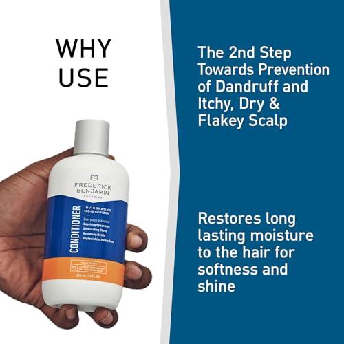 Frederick Benjamin Frederick Benjamin Invigorating Conditioner, Paraben & Sulfate Free Mint Conditioner for Men with Dry Scalp, Natural Powerful Anti Dandruff Moisturizer for Curly Hair, 12oz