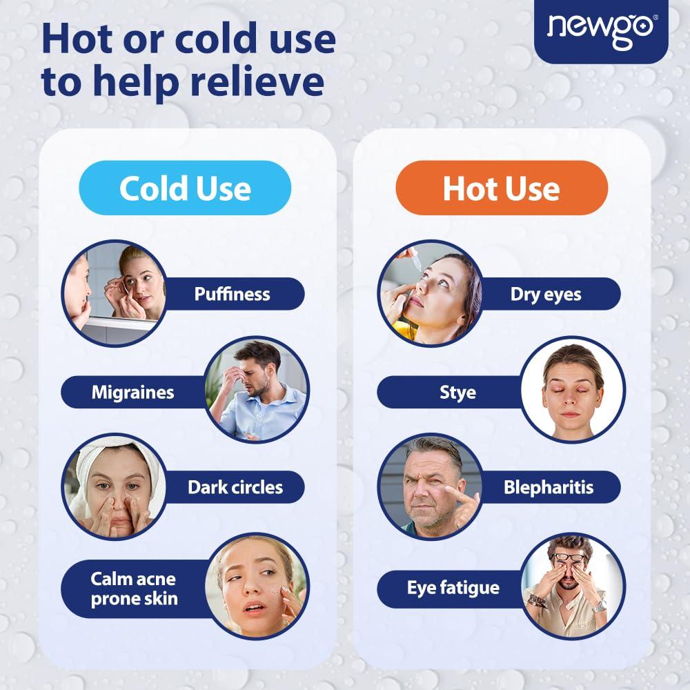NEWGO NEWGO Cooling Eye Mask Cold Eye Mask for Dry Eyes, Gel Eye Mask Ice Eye Mask Frozen Reusable Eye Ice Pack Cold Eye Compress for Eye Surgery, Skin Care - Navy Blue