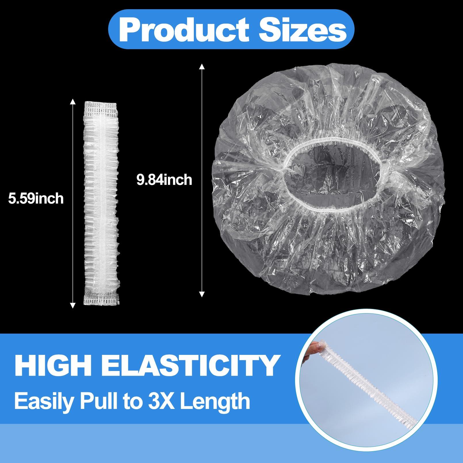 CACASO CACASO 50 PCS Disposable Shower Caps,Extra Large Shower Caps,Waterproof Clear Plastic Hair Caps,Oversized Disposable Shower Cap for Women Long Braids,Thick Hair Shower Caps For Bath Hair Treatment