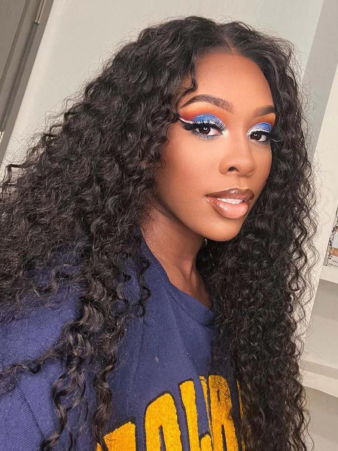 ISEE ISEE Hair Wear and Go Glueless Wig for Beginners Wigs Deep Wave Glueless Wigs Human Hair Pre Plucked New Upgraded No Glue 4x4 HD Lace Closure Wigs Human Hair for Black Women with Baby Hair 24 Inch