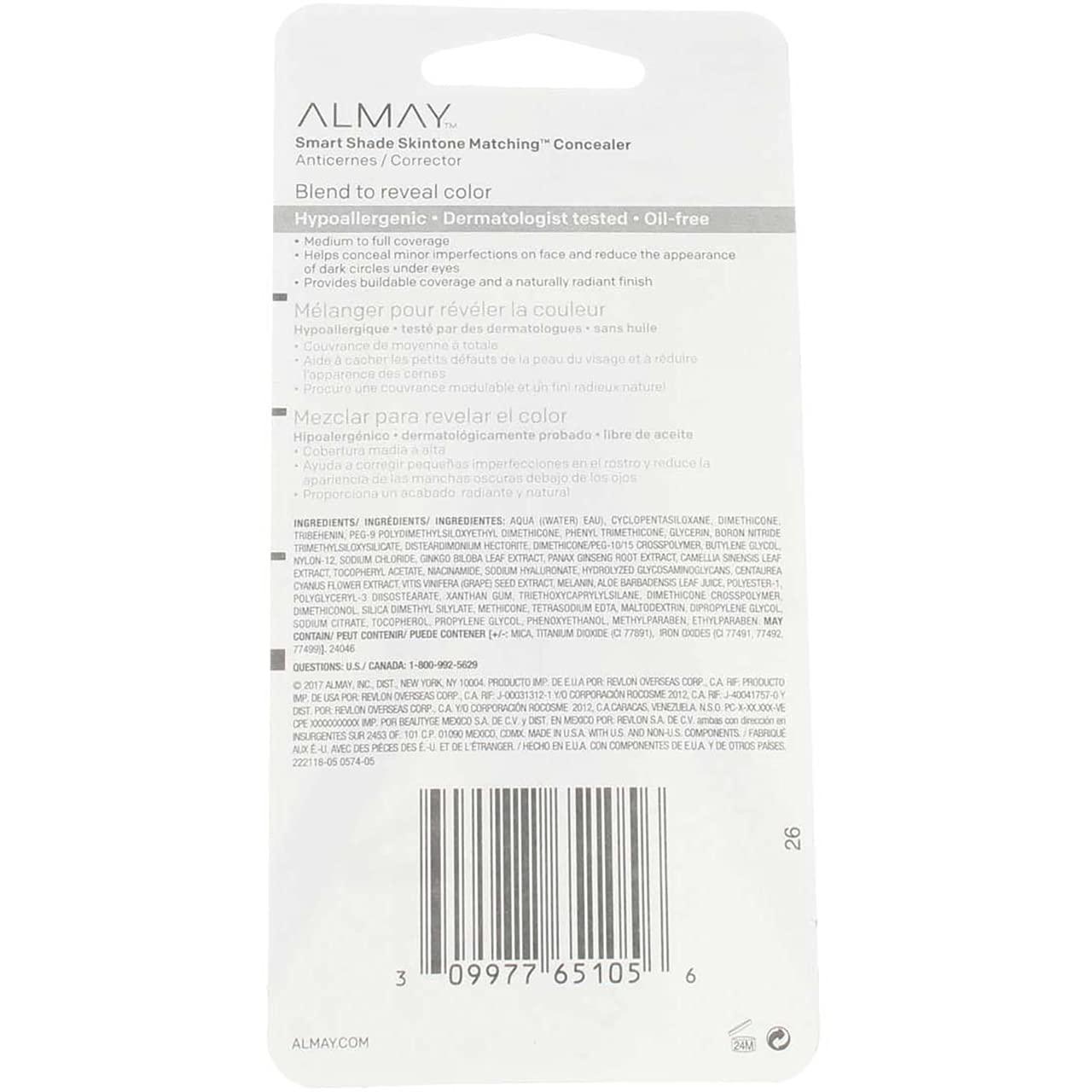 Almay Almay Smart Shade Face Concealer, Hypoallergenic, Cruelty Free, Oil Free, Dermatologist Tested