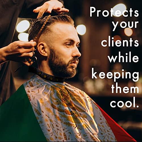 King Midas Empire King Midas Mexico Flag Barber Cape - Professional Grade Hairdressing Cape - Barber Shop and Home Salon Barber Cape