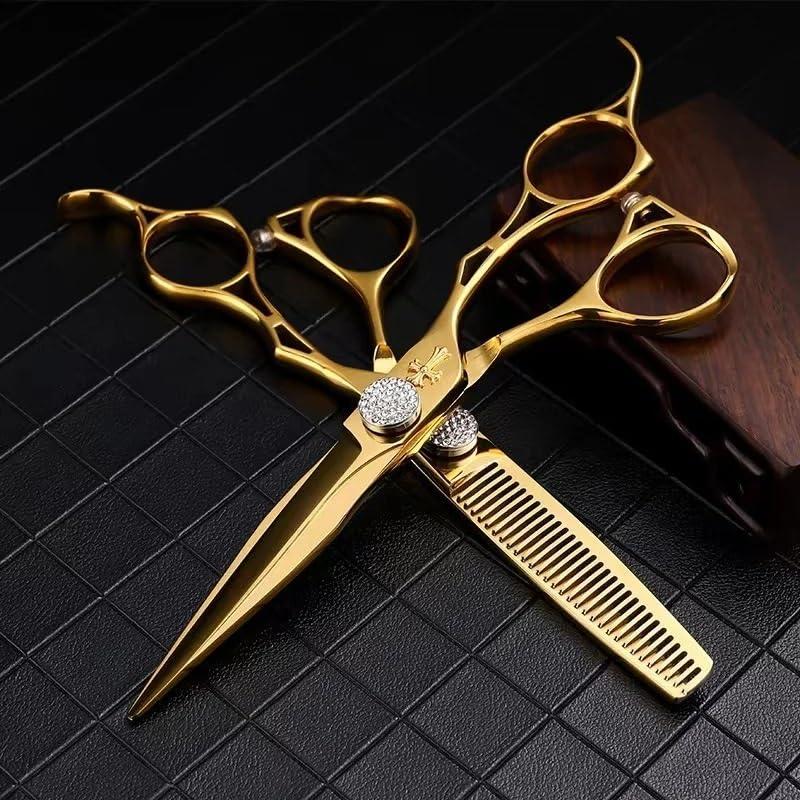 SKipdr Hair Cutting Scissors, Salon 6.0 Professional Hair Scissors Hairdressing Scissor Cutting Thinning Barber Shears Set