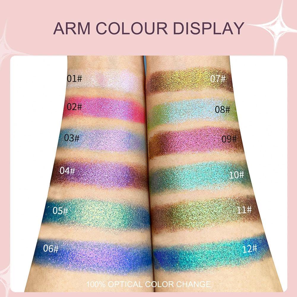 WNPXQNT Chameleon Eyeshadow,Holographic Glitter Cosmetics Eyeshadow,Shifting Eyeshadow,Single Shadows Ethereal Single Color Eyeshadow With Exquisite Glitters for Women Girls