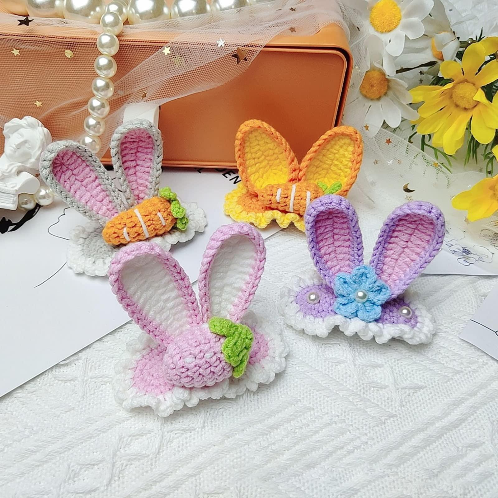 BSWAJIOJIO Bar Clips Hair Small Crochet Rabbit Snap Hair Clips Flower Carrot Barrette Hairgrip Girls Hairpin for Hair Braids Metal Hair Clip Small (A-E, One Size)