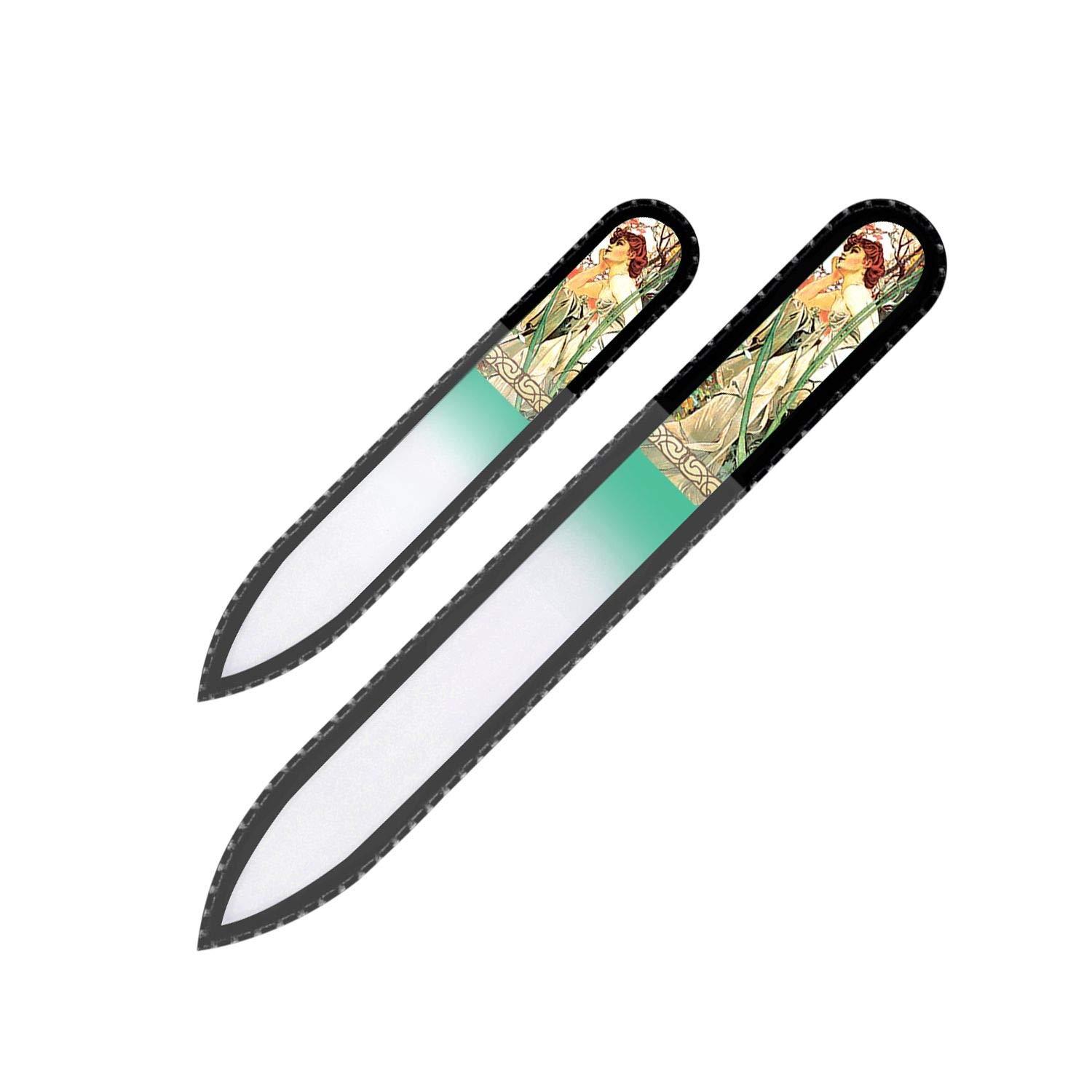 Fulgent World Glass Nail Files Art Series set of 2 - Alphonse Mucha (#2)