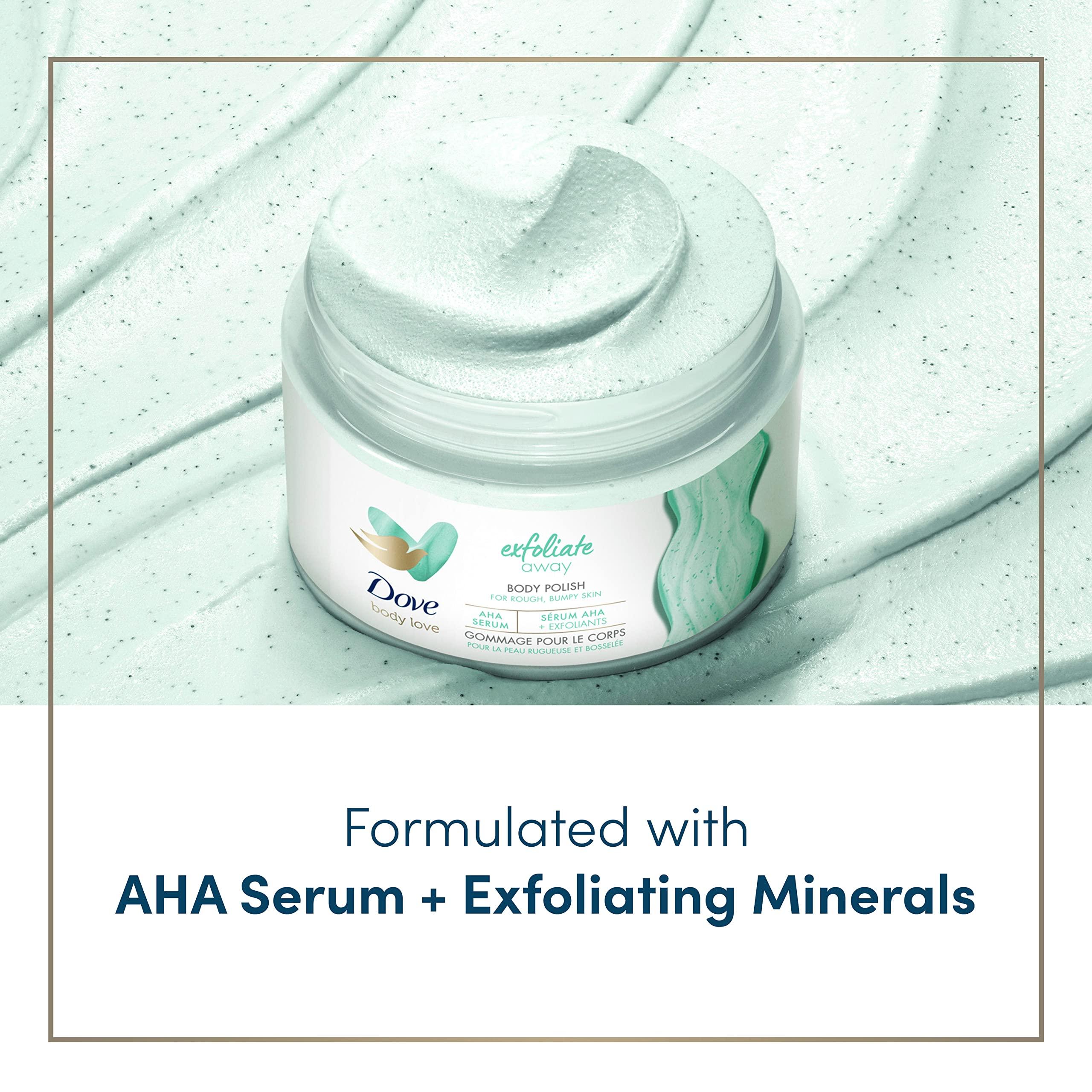 Dove Dove Body Love Body Polish Exfoliate Away 3 Count for Rough, Bumpy Skin Body Scrub with AHAs for Silky Smooth Skin 12 oz