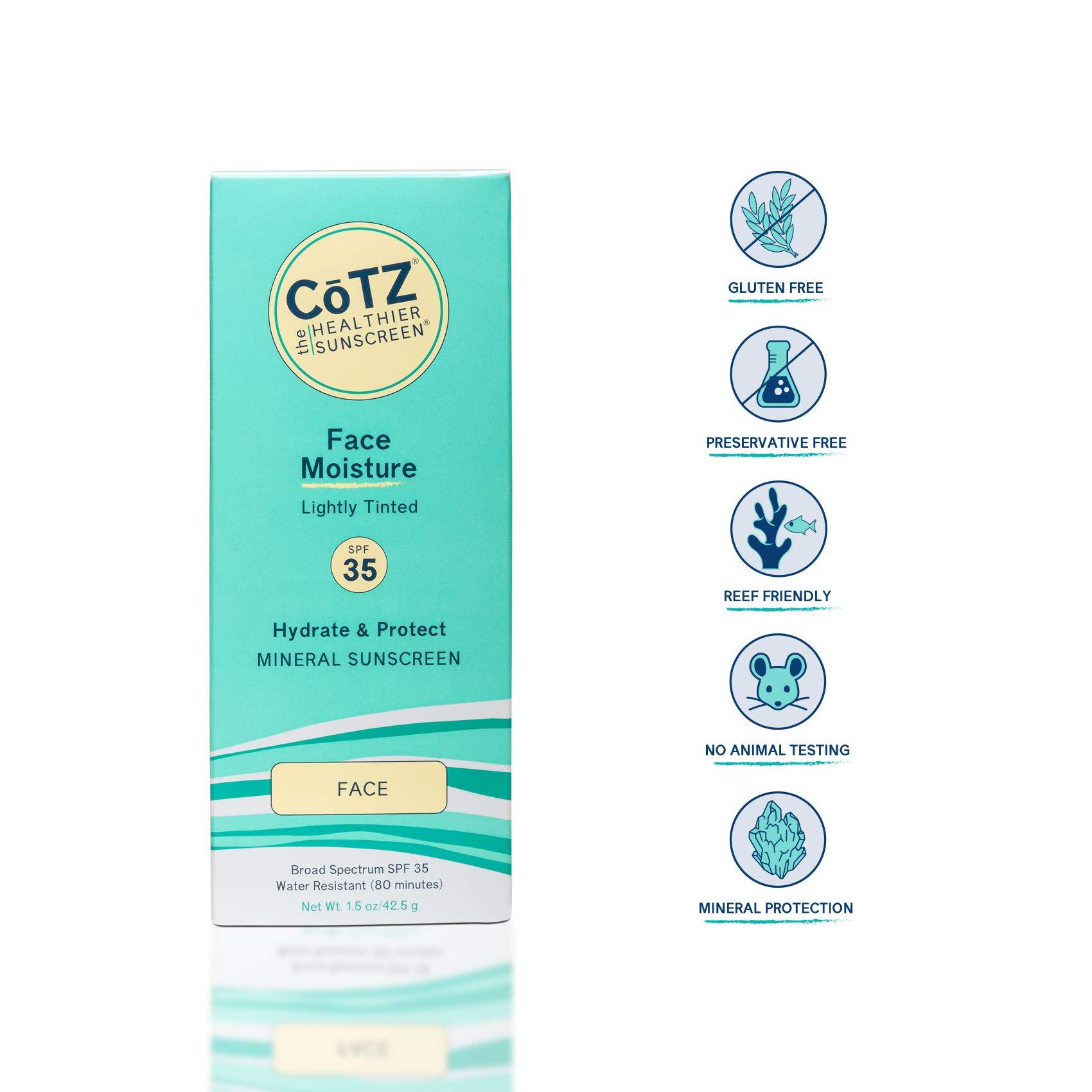 CoTZ CoTZ Face Moisture Lightly Tinted Mineral Sunscreen Broad Spectrum SPF 35; 1.5 oz / 42.5 g