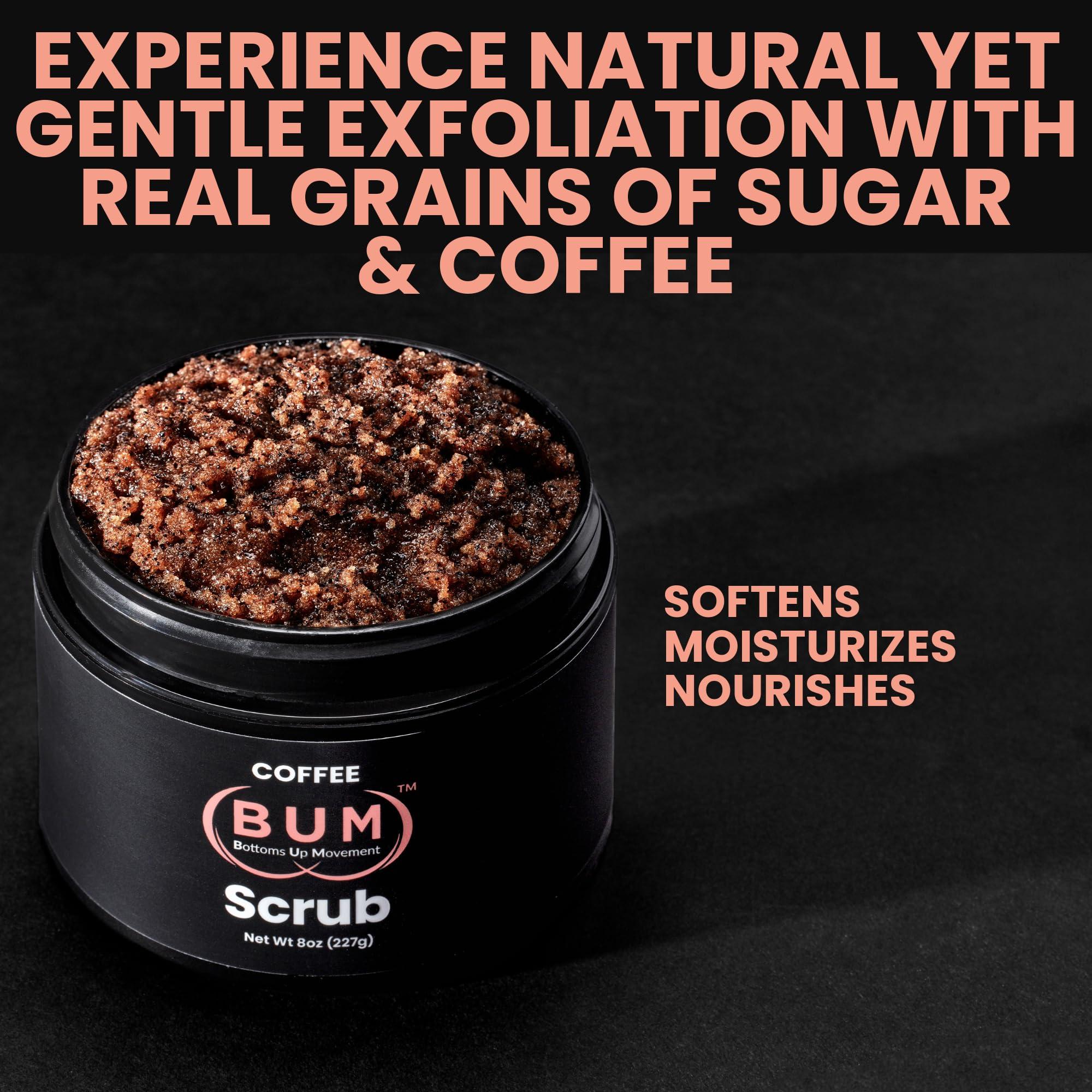 (BUM) Bottoms Up Movement Ultimate Self-Care Bundle: Silicone Lube, Coffee Scrub & Psyllium Fiber Supplement  Long-Lasting Glide, Exfoliated Skin, Clean Digestion for Comfort & Confidence
